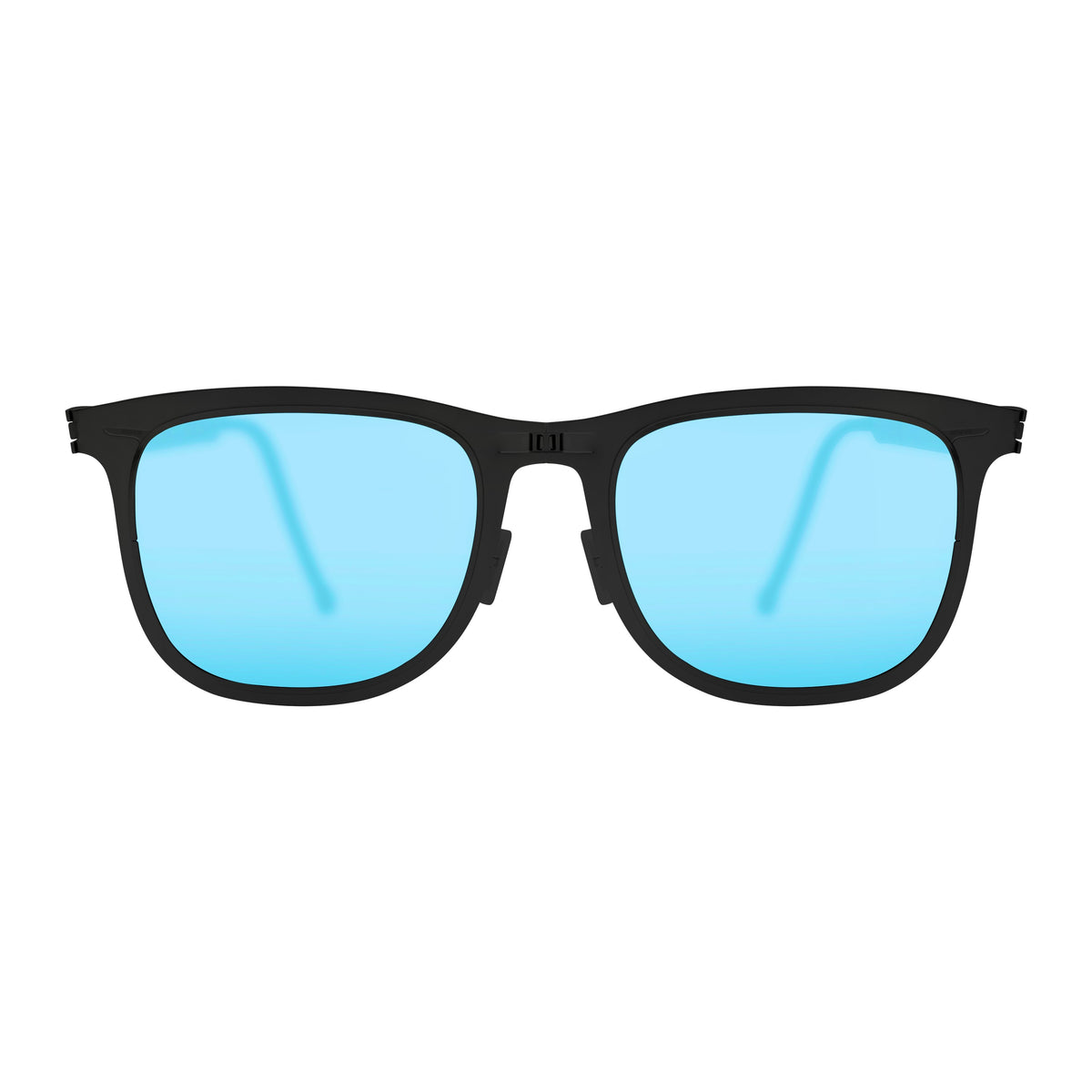 ROAV LENNOX foldable wayfarer sunglasses, Black frame, Light Blue lens