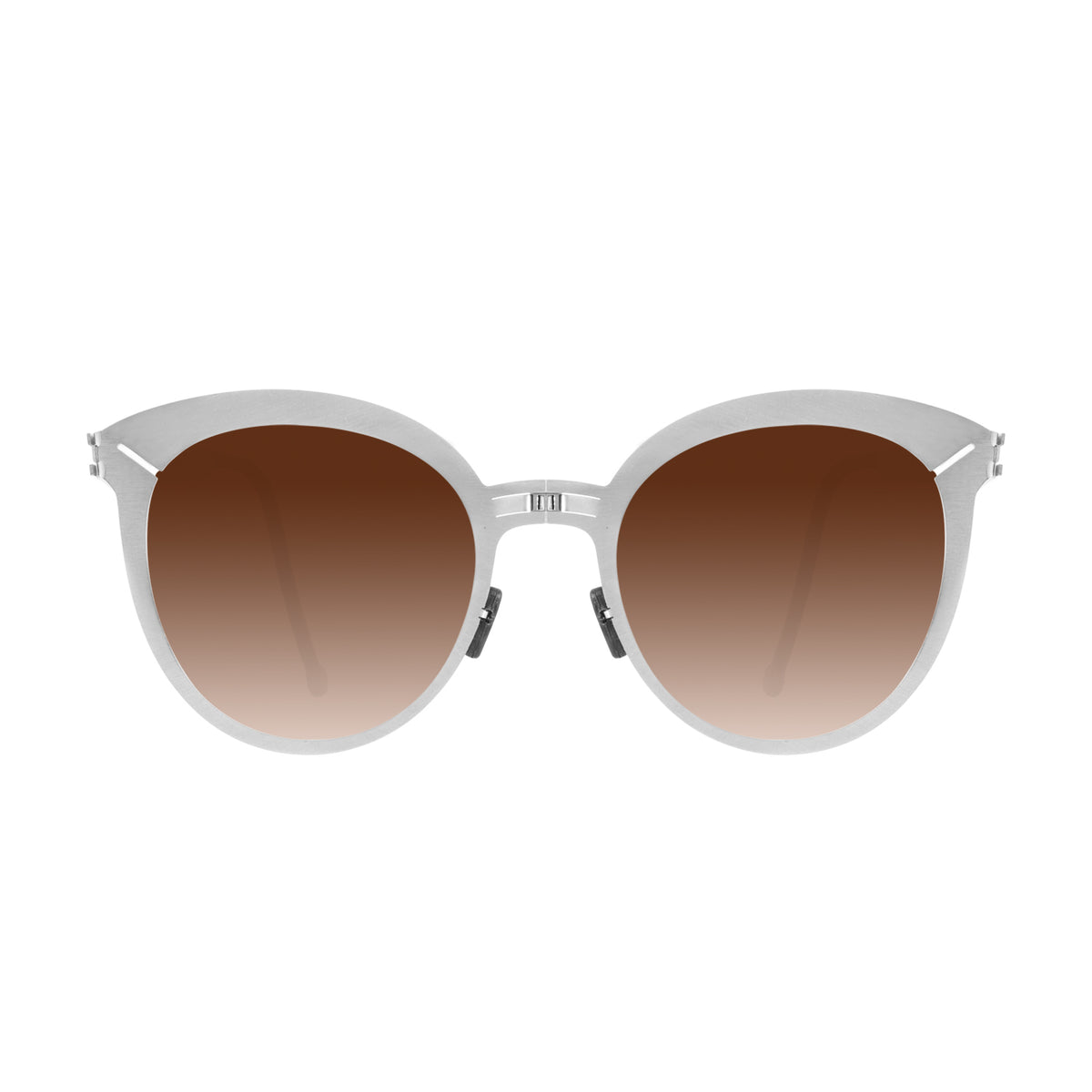 ROAV JANE foldable cat-eye sunglasses, Steel frame, Brown Gradient lens