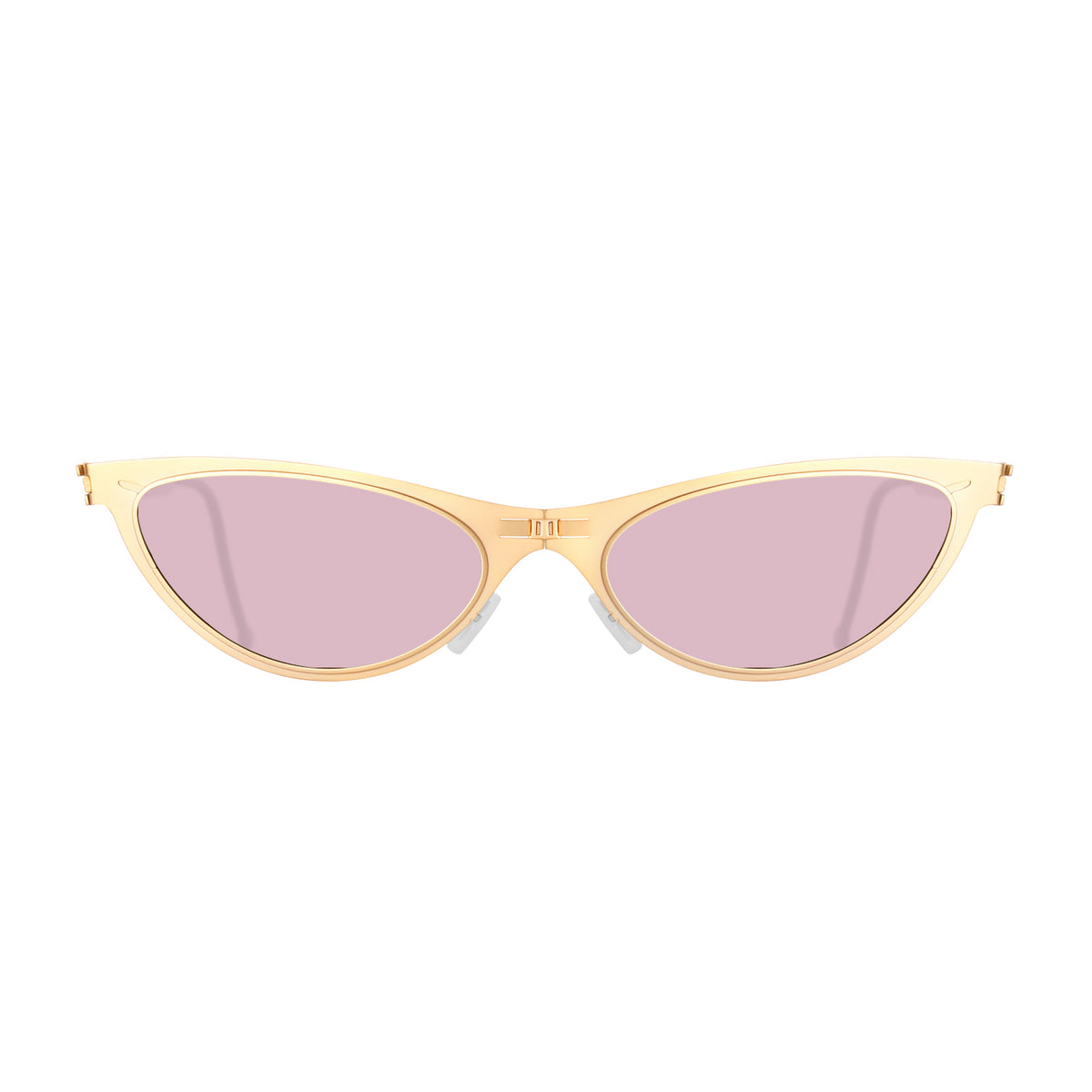 ROAV ATHENA foldable cat-eye sunglasses, Gold frame, Pink lens