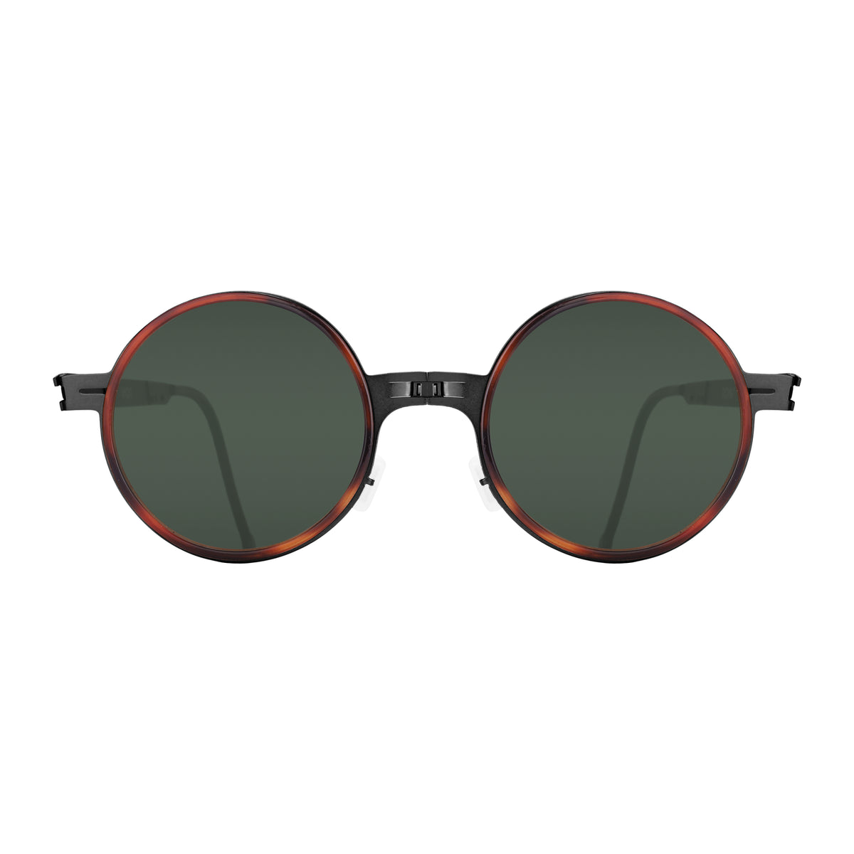 ROAV PLANET foldable round sunglasses, Black & Havana frame, G15 lens