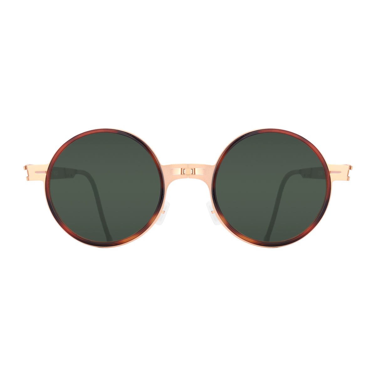 ROAV PLANET foldable round sunglasses, Gold & Havana frame, G15 lens
