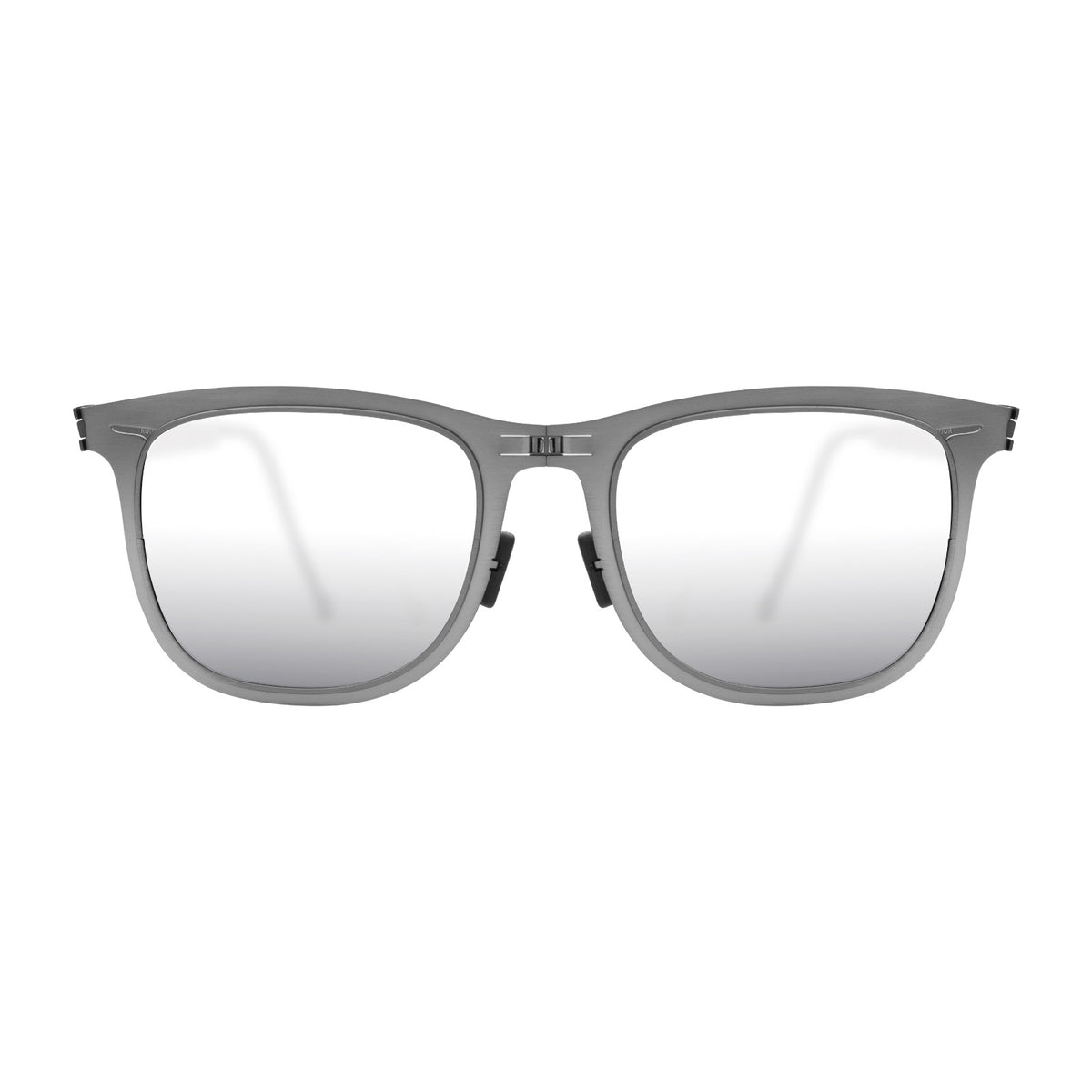 ROAV LENNOX foldable wayfarer sunglasses, Gunmetal frame, Silver lens