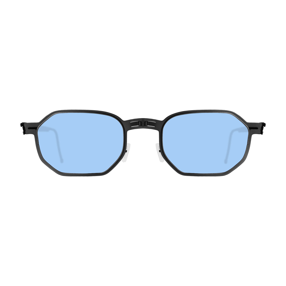 ROAV Zeus foldable metal sunglasses, Black frame, Light Blue lens