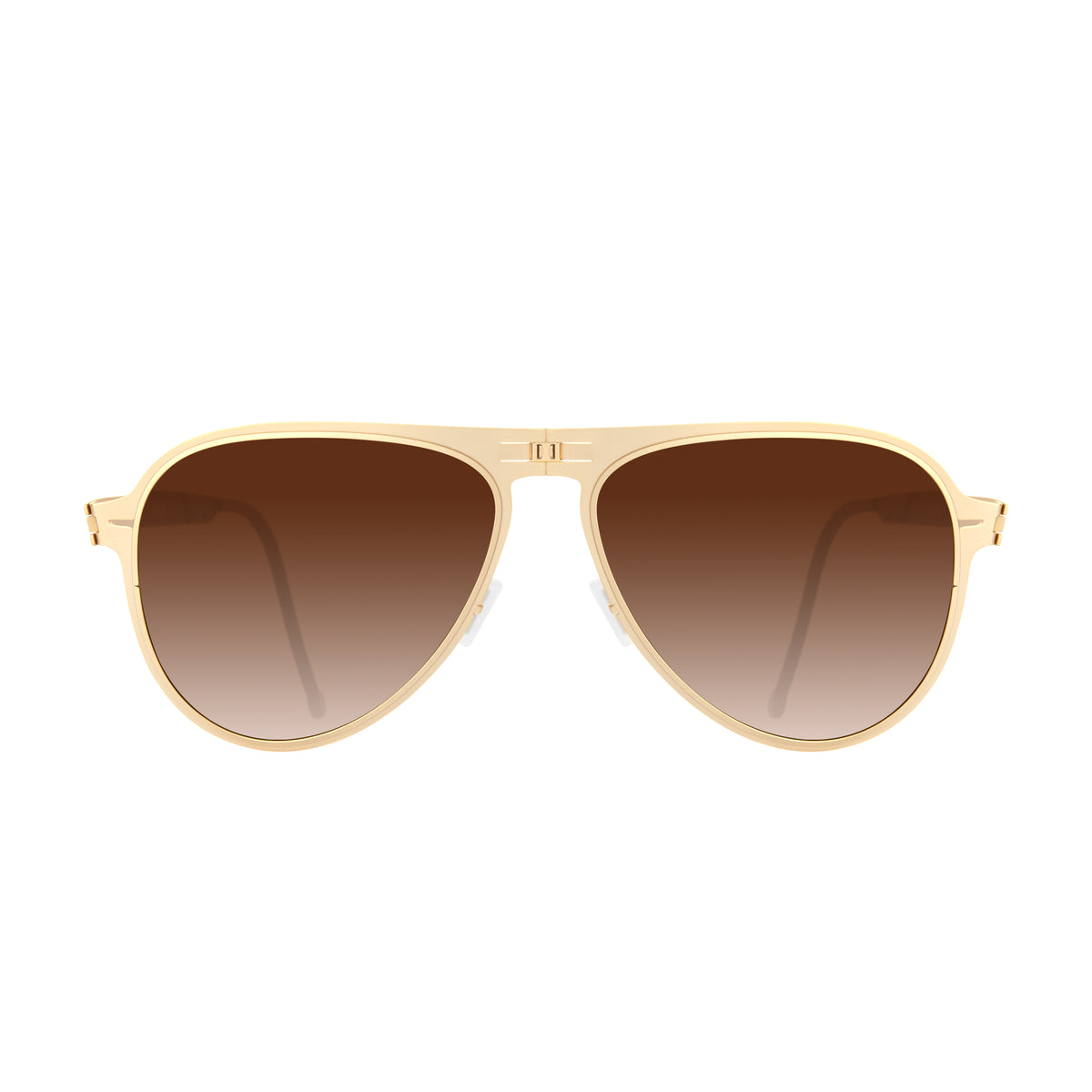 ROAV ATLAS foldable aviator sunglasses, Gold frame, Brown Gradient lens