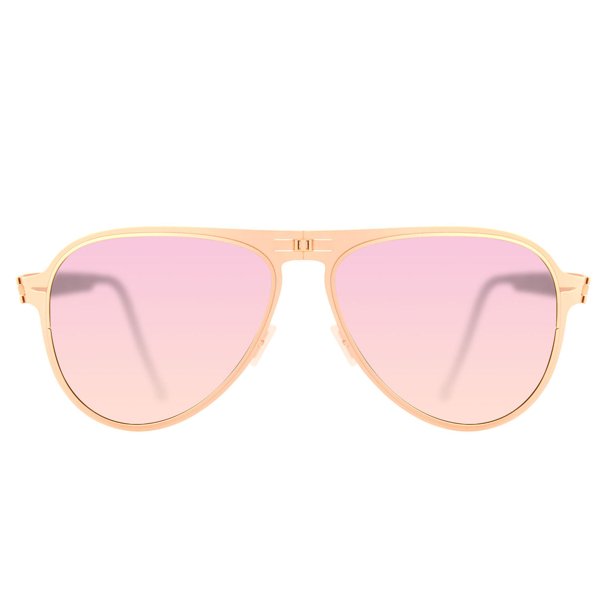 ROAV ATLAS foldable aviator sunglasses, Gold frame, Pink mirror lens