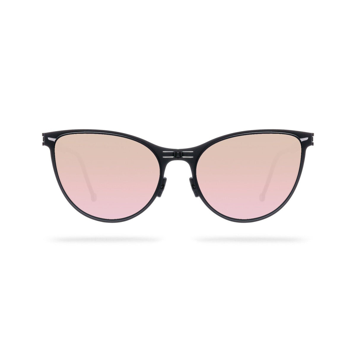 ROAV SCARLETT foldable cat-eye sunglasses, Black frame, Grapefruit lens