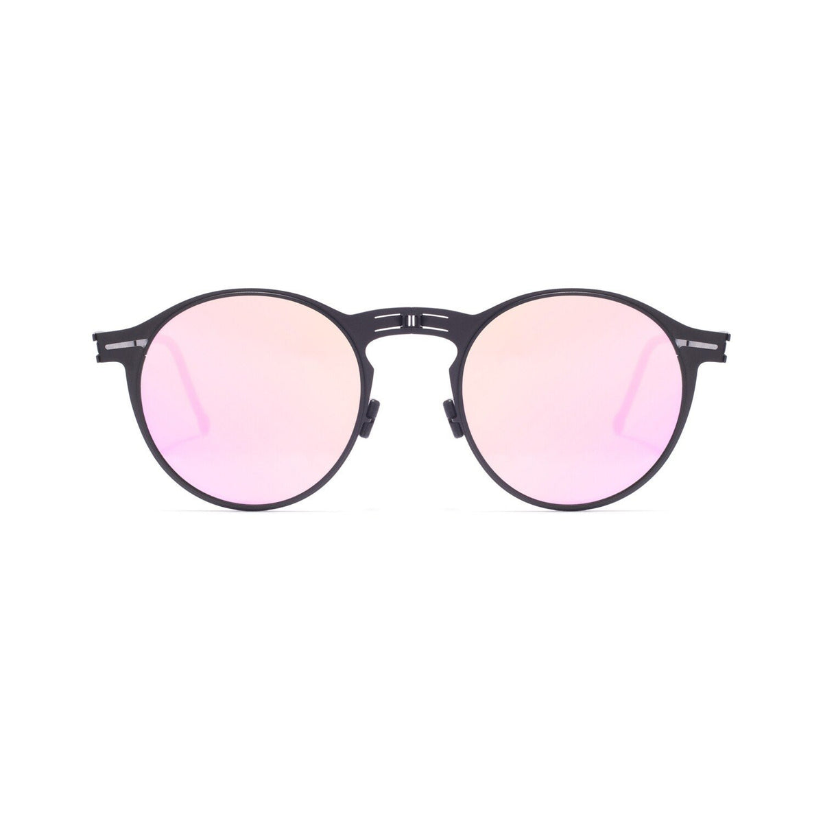 ROAV BALTO foldable round sunglasses, Black frame, Grapefruit lens