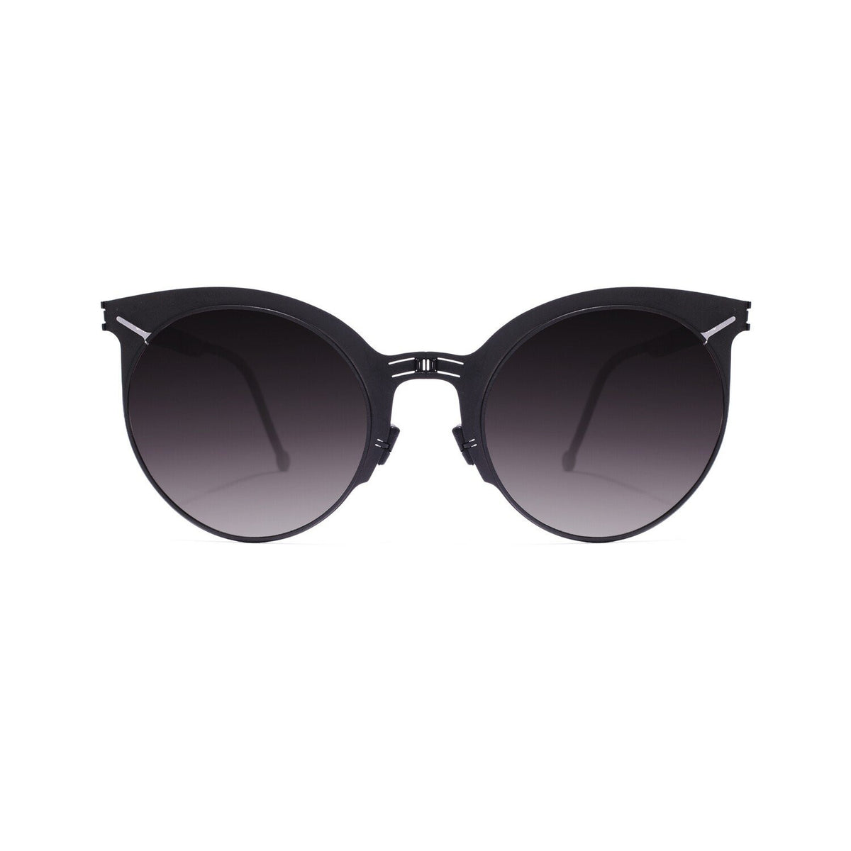 ROAV ZUMA foldable round cat-eye sunglasses, Black frame, Moonrise lens