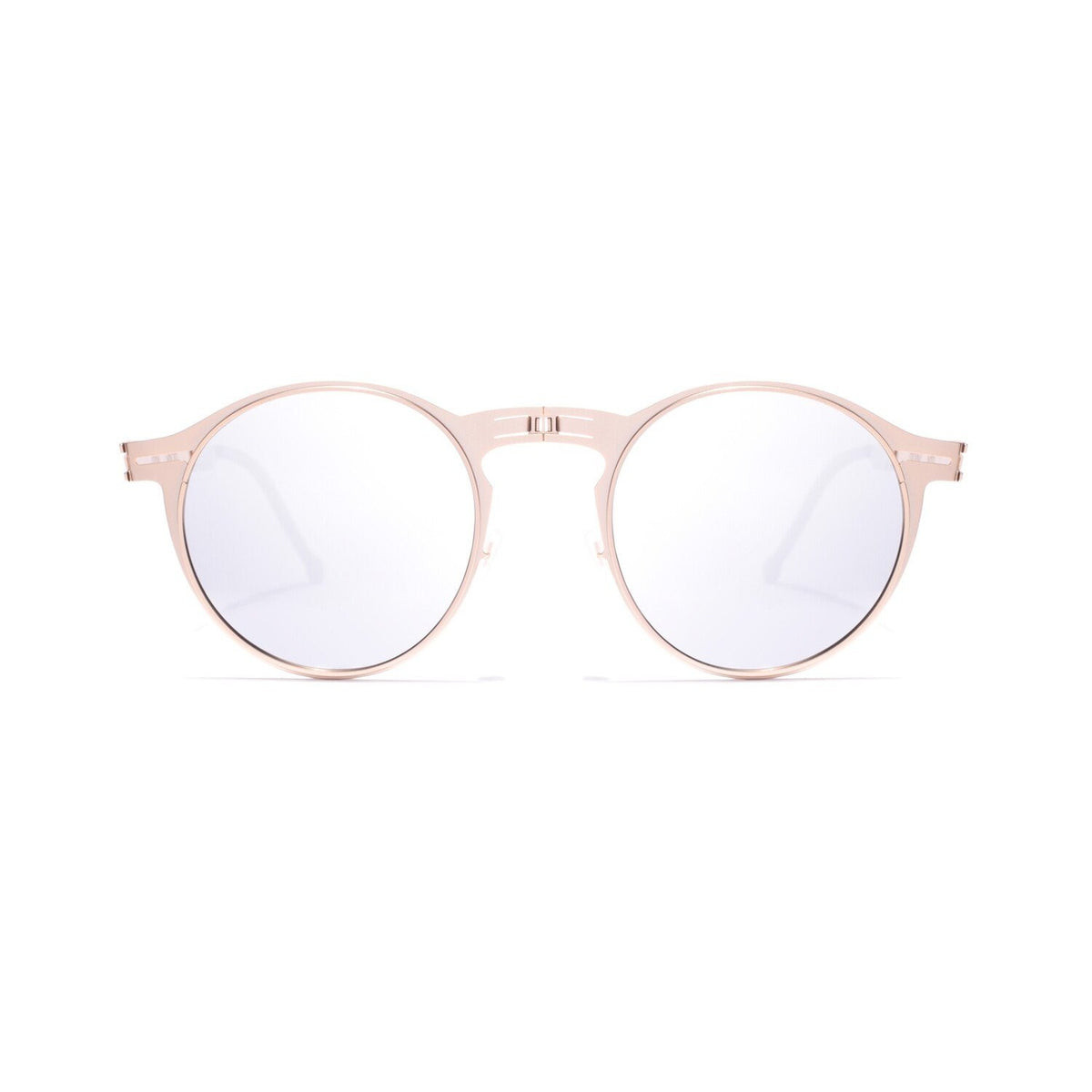 ROAV BALTO foldable round sunglasses, Gold frame, Silver lens