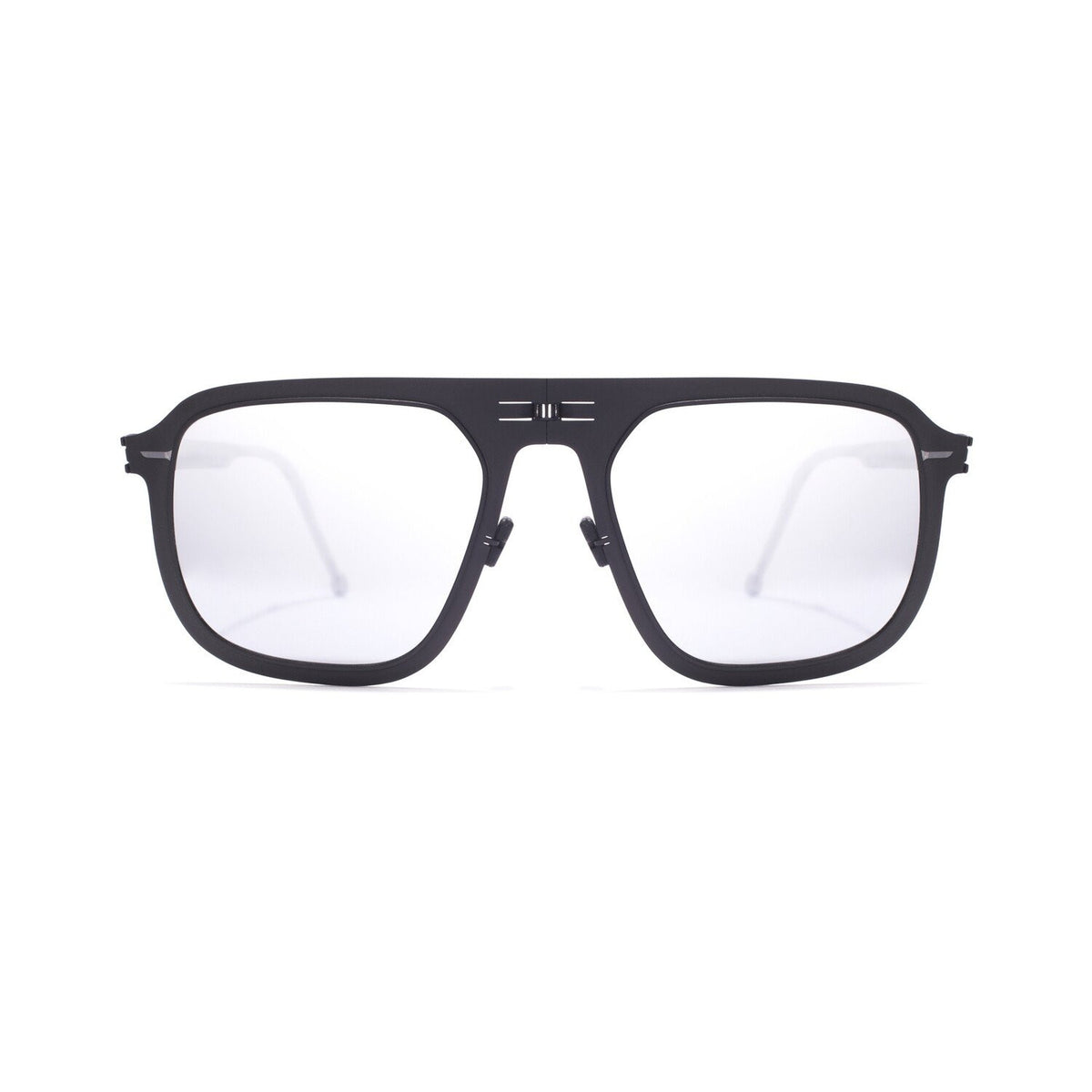 ROAV VIRGIL foldable oversized sunglasses, Black frame, Silver Mirror lens