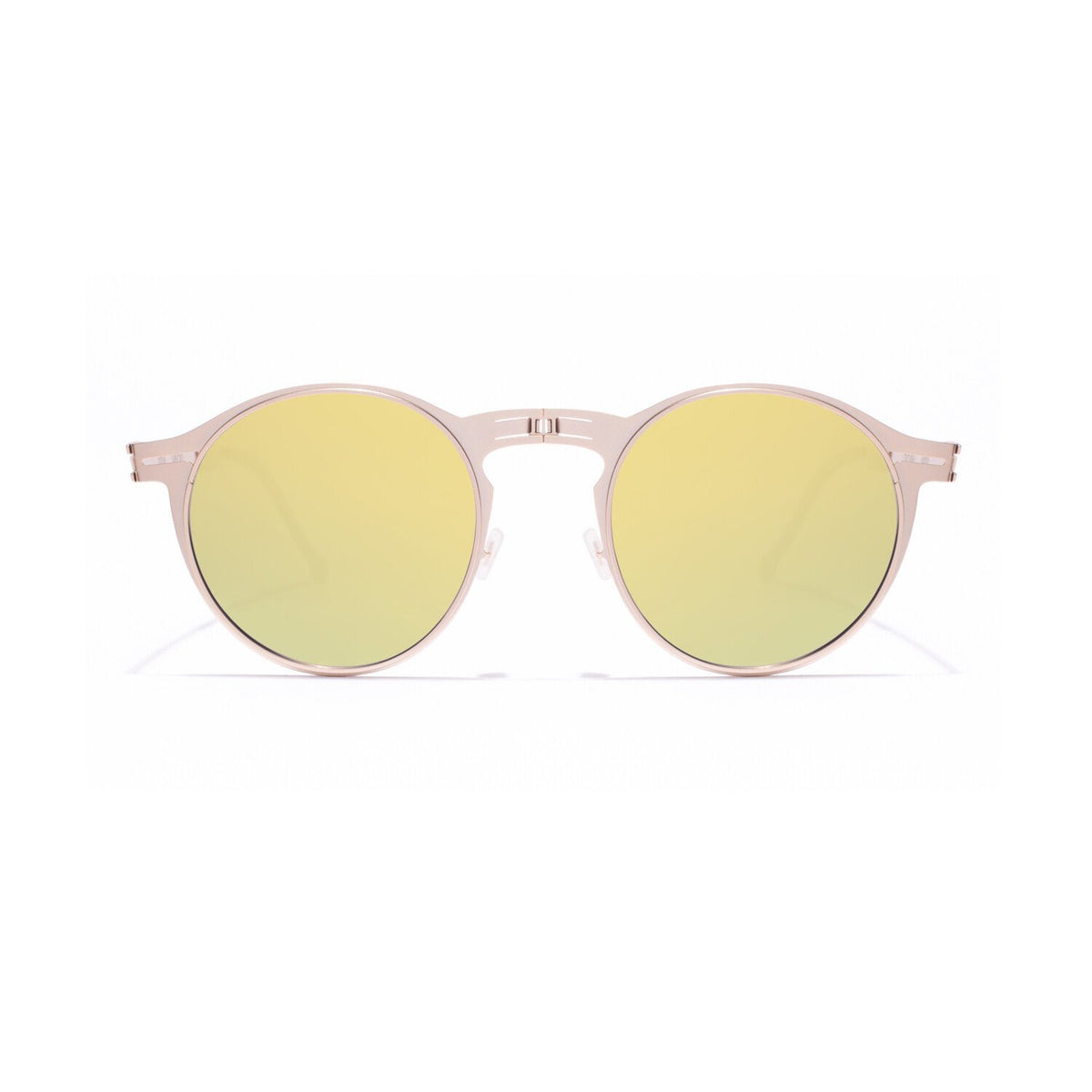 ROAV BALTO foldable round sunglasses, Gold frame, Copper Mirror lens