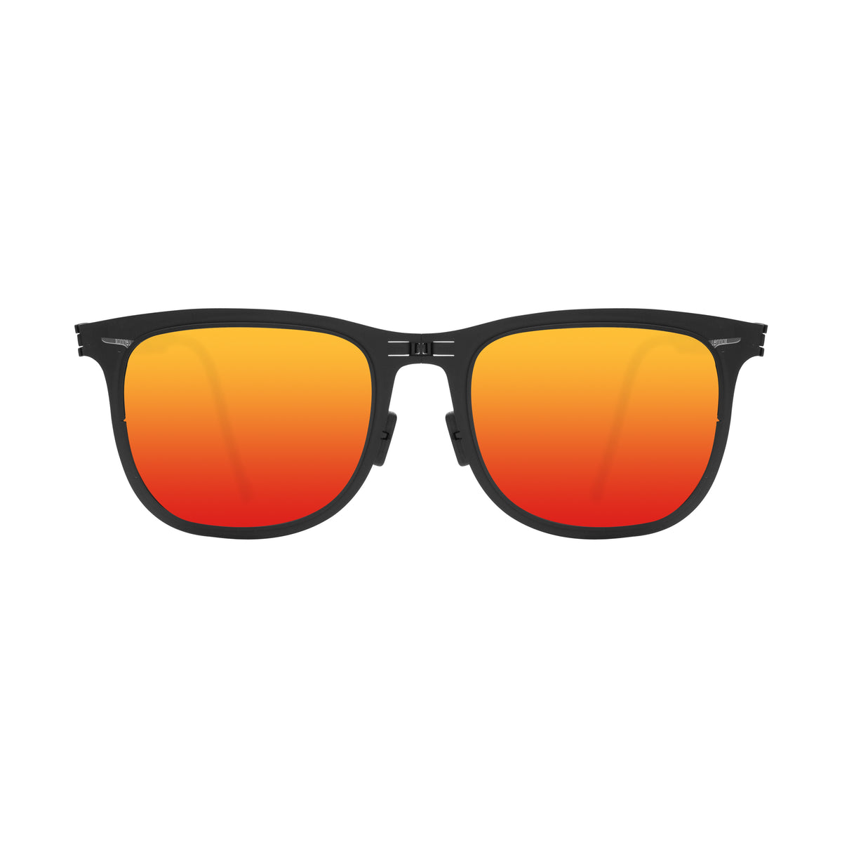 ROAV LENNOX foldable wayfarer sunglasses, Black frame, Ruby lens