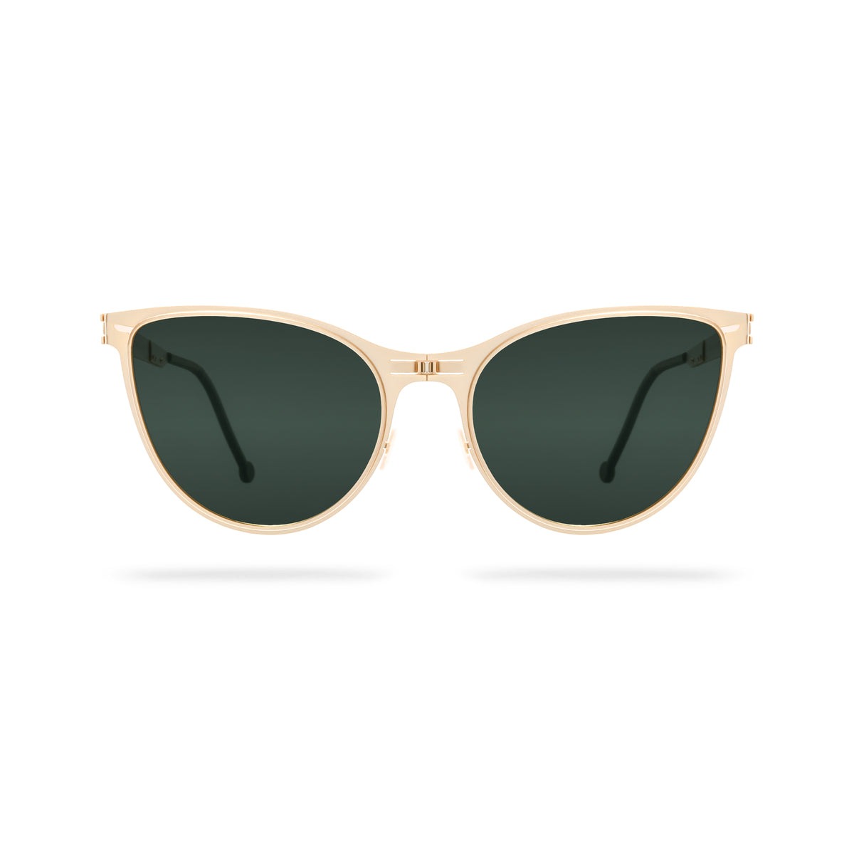 ROAV SCARLETT foldable cat-eye sunglasses, Gold frame, G15 lens